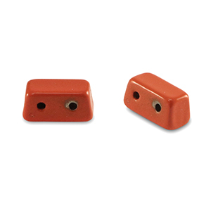 Tile beads rechthoek Coral red