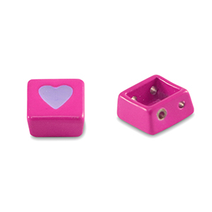 Tile beads vierkant Magenta pink-paisley purple