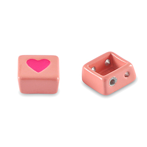 Tile beads vierkant Lantana pink-magenta pink