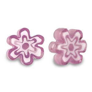 Millefiori kralen bloem Heather purple
