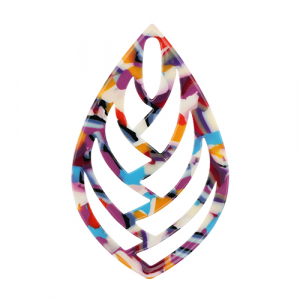 Resin hangers blad Multicolor confetti