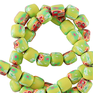 Polymeer kralen 6mm Lime green