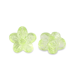 Acryl kralen bloem Transparent light green