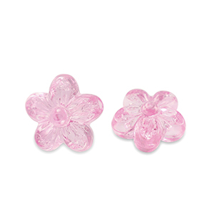 Acryl kralen bloem Transparent azalea pink