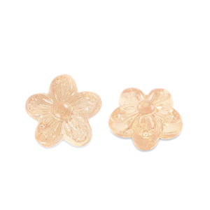 Acryl kralen bloem Transparent copper brown