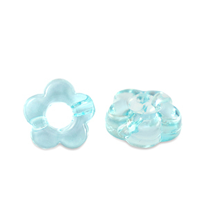Acryl kralen bloem Transparent turquoise blue