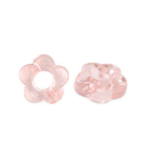 Acryl kralen bloem Transparent salmon pink