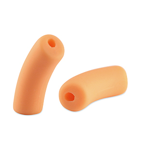 Acryl tube kralen matt Paradise peach