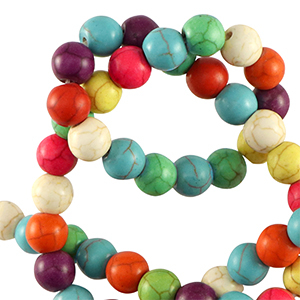 Natuursteen kralen howliet 10mm Multicolour