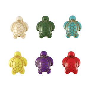 Natuursteen kralen howliet schildpad Multicolour