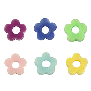 Katsuki kralen bloem 4mm Multicolour-pearl shine coating
