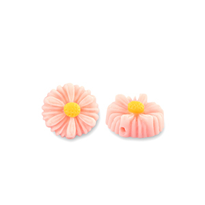 Resin kralen bloem 8mm Peach
