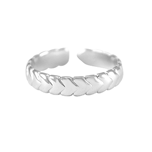 Roestvrij stalen (RVS) Stainless steel ringen harten Zilver