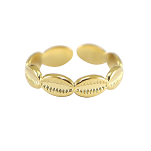 Roestvrij stalen (RVS) Stainless steel ringen kauri Goud