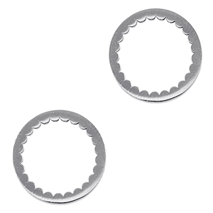 Roestvrij stalen (RVS) Stainless steel bedels tussenstuk cirkel Silver