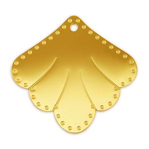 Roestvrij stalen (RVS) Stainless steel bedels tussenstuk schelp Gold