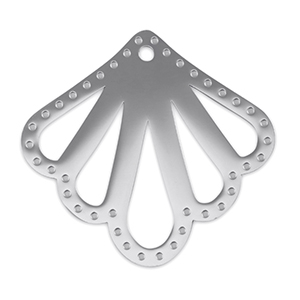Roestvrij stalen (RVS) Stainless steel bedels tussenstuk schelp Silver