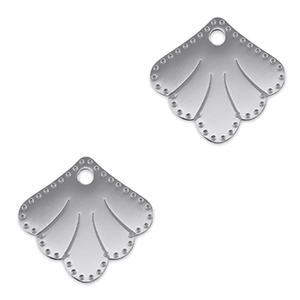 Roestvrij stalen (RVS) Stainless steel bedels tussenstuk schelp Silver