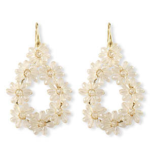 Top facet oorbellen druppel Gold-transparent