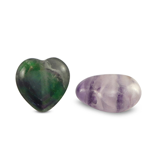 Natuursteen kralen fluoriet hart Purple-green white