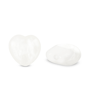 Natuursteen kralen melkkwarts hart White crystal