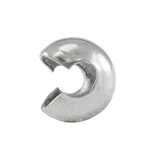 Roestvrij stalen (RVS) Stainless steel onderdelen knijpkraal verbergers 5mm Silver