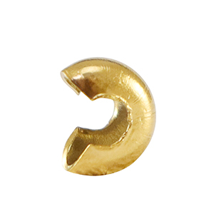 Roestvrij stalen (RVS) Stainless steel onderdelen knijpkraal verbergers 4mm Gold