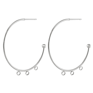 Roestvrij stalen (RVS) Stainless steel oorbellen / oorstekers creolen Silver