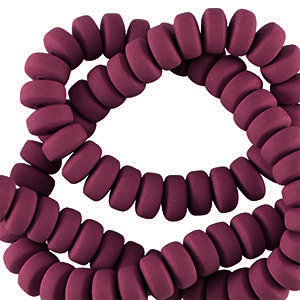 Polymeer kralen rondellen 7mm Port red