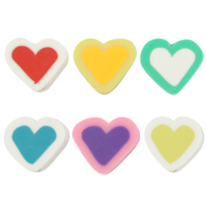 Polymeer kralen hart Multicolour