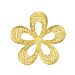 Roestvrij stalen (RVS) Stainless steel bedels bohemian bloem Gold
