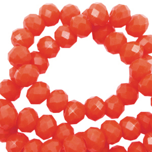 Top Facet kralen 6x4mm disc Vermillion orange