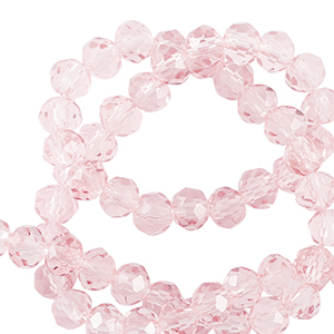 Top Facet kralen 4x3mm disc Pale pink