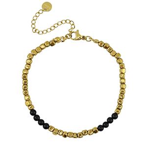 Roestvrij stalen (RVS) Stainless steel armbanden Gold-black