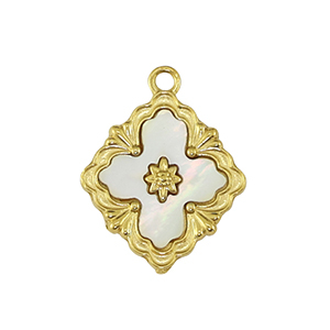 Roestvrij stalen (RVS) Stainless steel bedel bloem Gold