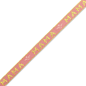Lint met tekst "mama" Vintage pink-gold