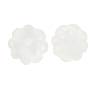 Natuursteen kralen glas bloem Transparent white