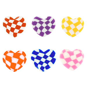 Polymeer kralen hart Multicolor