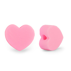 Polymeer kralen hart Pink