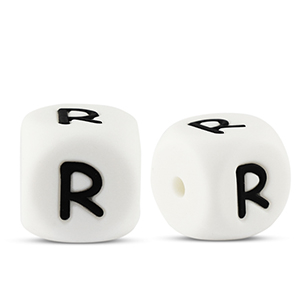 Letterkralen van siliconen  R White-black