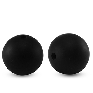 Siliconen kralen 15mm rond Black