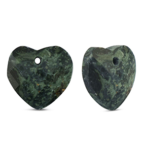 Natuursteen bedels glas hart Black-grey