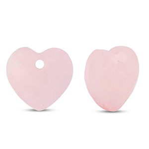 Natuursteen bedels glas hart Pink