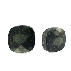 Natuursteen kralen glas vierkant Black-grey