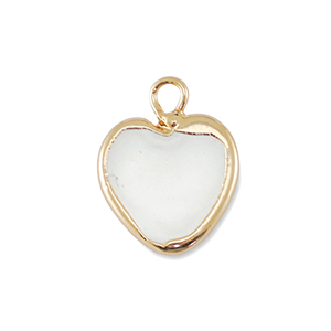 BQ Zoetwaterparels bedel hart Gold-Natural white