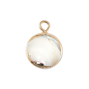 BQ Zoetwaterparels bedel rond Gold-Natural white
