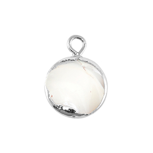 BQ Zoetwaterparels bedel rond Silver-Natural white