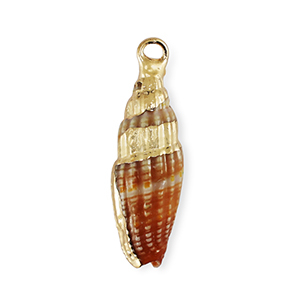Schelp hangers specials Multicolour red brown-gold