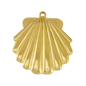 Roestvrij stalen (RVS) Stainless steel bedel schelp Gold