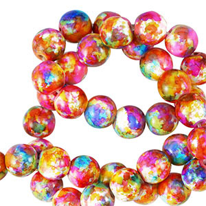 Kralen keramiek 8mm Multicolor